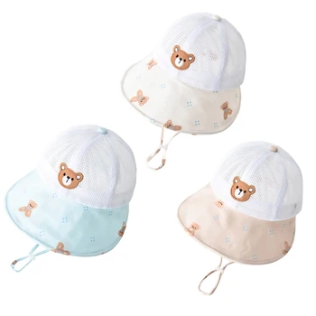 Летняя шляпа для младенцев, детская сетчатая панама, Дышащая шляпа с солнцезащитным козырьком, гибкая кепка, шляпа рыбака с широкими полями, походные шляпы для малышей