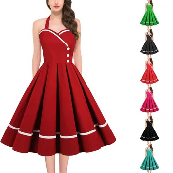 Винтажное Лоскутное Платье-юбка С Высокой Талией и Большими Колебаниями 50-х годов