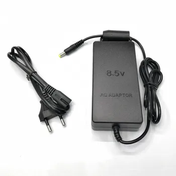 Штепсельная вилка EU / US черного цвета, удобный адаптер переменного тока, зарядное устройство, блок питания для PlayStation 2, для PS2, 70000 Выход постоянного тока 8,5 В