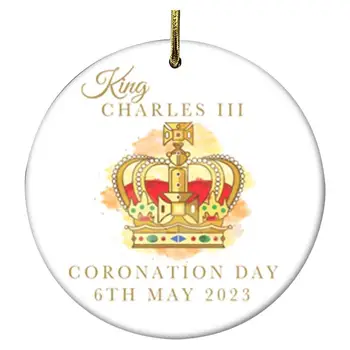 Король Карл III Висит Сувенир Для Коронации Короля Карла III Рождественское Украшение Коронация Короля Карла III Британская Вечеринка
