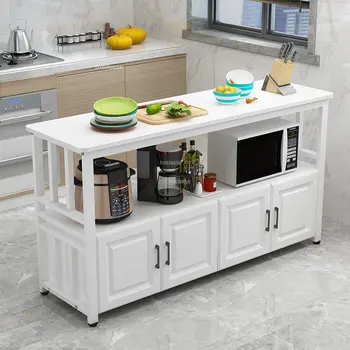 Современные кухонные шкафы из массива дерева, стеллаж для кухонной мебели Nordic Creative, многослойная кухонная консоль, шкаф для хранения посуды