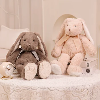 Кавайный Длинноухий кролик, плюшевые животные, игрушки, Плюшевый кролик, одежда с бантиком, Мягкая кукла, Детские игрушки для сна, подарки на день рождения