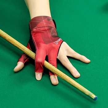 Бильярдные перчатки с открытыми пальцами, Дышащая спортивная перчатка для снукера из полиэстера, Противоскользящие Портативные легкие Тренировочные принадлежности многоразового использования