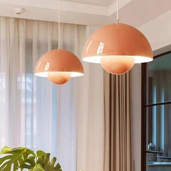Современный подвесной светильник в скандинавском полукруглом цветочном бутоне, люстра в североевропейском стиле для спальни, прикроватной тумбочки, кабинета