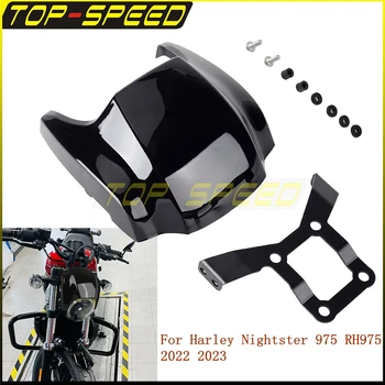 Пластиковая крышка обтекателя фары Обтекатель передней фары мотоцикла Черная маска головного света для Harley Nightster 975 RH975 2022-2023