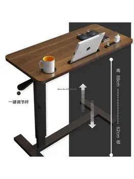 Стол для ноутбука, Регулируемая прикроватная тумбочка из массива дерева, Складной Подъемный передвижной ленивый стол, диван-кровать