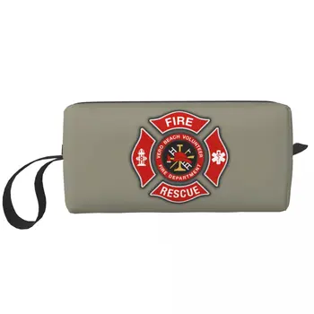 Косметичка пожарного-спасателя для женщин, косметический органайзер для путешествий, Милые сумки для хранения туалетных принадлежностей