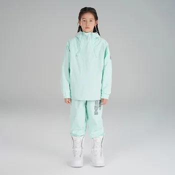 Комплект лыжного костюма SEARIPE для мальчиков и девочек, термоодежда, ветровка, водонепроницаемая зимняя теплая уличная куртка, пальто для сноуборда, брюки