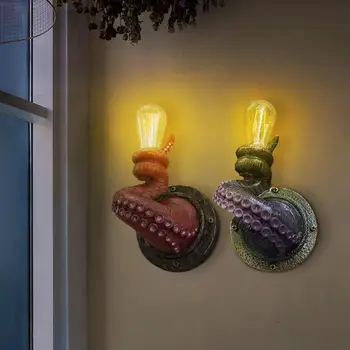Настенное искусство из смолы Коготь осьминога Настенное искусство со светлыми украшениями Дома с привидениями Прочная веранда Гостиная Патио Декоративное настенное искусство