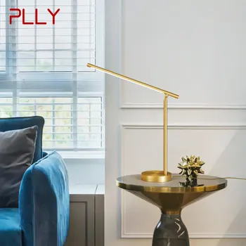 Настольная лампа PLLY Gold из латуни Современный Креативный Декор LED 3 Цвета Настольное Освещение для дома Спальни