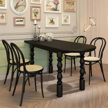Черный Роскошный обеденный стол из натурального дерева, кухня, прихожая, журнальные столики, Компьютерная библиотека, Мебель для дома Mesas De Jantar