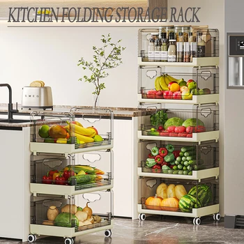 Кухонная тележка для хранения, многофункциональная стойка для хранения овощей и фруктов, Органайзер для игрушек, закусок и прочего в гостиной