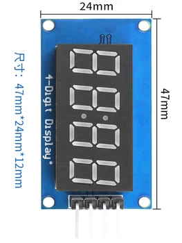 Модуль светодиодного дисплея TM1637 для R3 с 7-сегментными 4-битными часами с диагональю 0,36 дюйма, цифровая трубка с красным анодом, комплект из четырех последовательных плат драйвера
