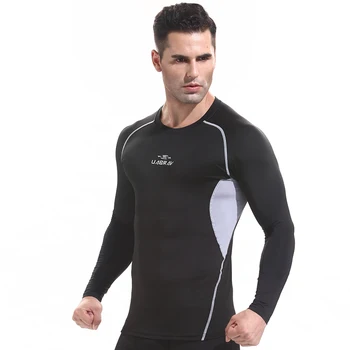 W4490 - Мужская футболка для фитнеса с коротким рукавом, мужская одежда для бодибилдинга, компрессионная Эластичная Тонкая одежда для упражнений