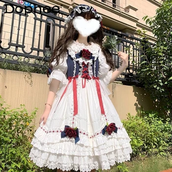 Японское платье в стиле Лолиты, легкое, Милое, модное лето 2023, оригинальные, аутентичные сексуальные платья для девочек-принцесс, одежда без полосок