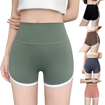 Женские шорты для тренировок с эластичной резинкой на талии, штаны для йоги с высокой талией, спортивные шорты с эффектом пуш-ап, прямая поставка
