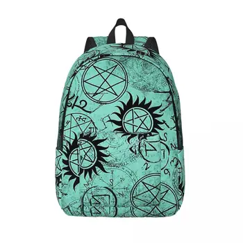 Бирюзово-зеленый сверхъестественный рюкзак для мужчин и женщин, подростковый студенческий деловой рюкзак, сумка через плечо для колледжа, прочная