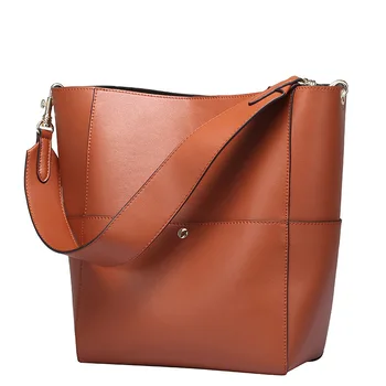 модная сумка-мешок женская сумка через плечо коричневая черная темно-зеленая серая сумка из натуральной кожи большой вместимости