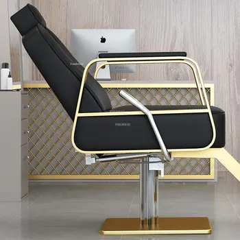 Парикмахерские кресла American Salon, кожаные парикмахерские кресла Nordic Salon Furniture, кресельный подъемник для салона красоты, вращающееся кресло D