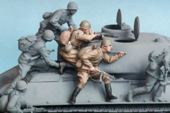 Набор моделей из смолы в масштабе 1/35, историческая военная миниатюра, мотопехота, 2 человека в разобранном виде, неокрашенный, Бесплатная доставка