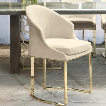 Легкие роскошные обеденные стулья, постмодернистские минималистичные скандинавские стулья с металлическими спинками, бытового назначения