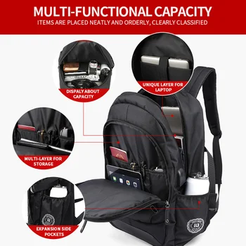 высококачественный Мужской деловой рюкзак для ноутбука с диагональю 17,3 дюйма, водонепроницаемая сумка большой емкости с Usb-зарядкой, дорожный рюкзак