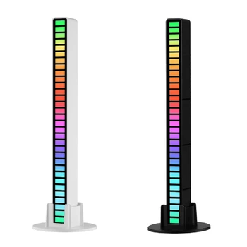 RGB 32LED Полоса света Звукосниматель Атмосфера Ночные огни Музыка Управление звуком для бара автомобиля ТВ Игровой декор Ритм Окружающий светильник