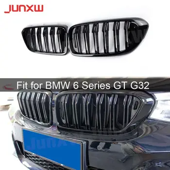 ABS Глянцевый черный передний гоночный гриль, двойная решетка радиатора, сетчатые чехлы для BMW 6 серии GT G32 630i 2018-2019, автомобильный стайлинг
