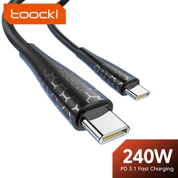 Toocki240 Вт USB C к USB C Кабелю 5A PD Быстрое Зарядное Устройство Для Зарядки Шнура Передачи Данных Для Xiaomi Samsung Huawei Macbook iPad Кабель USB Type C