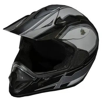 Шлем для внедорожного квадроцикла Frenzy MX, одобренный DOT, черный / серый, средний
