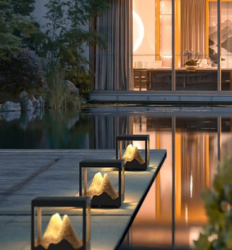Ландшафтное освещение, наружное напольное освещение, водонепроницаемое освещение внутреннего двора виллы, новая планировка китайского сада, атмосферное освещение