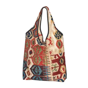 Аксарайский Племенной Антикварный Турецкий килим, сумки для покупок, сумки через плечо, Большая Винтажная Богемная Этническая художественная сумка
