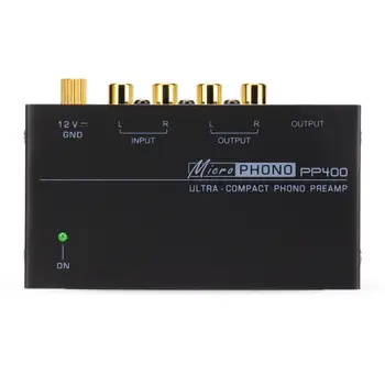 Предусилитель Phono Turntable PP400 DC 12V RCA-выход Портативный Мини-электронный аудио-стереофонограф для запасных частей и аксессуаров