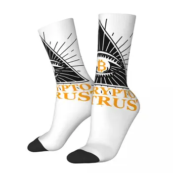 Ретро в криптовалюте, которому мы доверяем, черные мужские носки, мем биткойн-майнеров, унисекс, забавные носки с рисунком харадзюку, подарок для экипажа