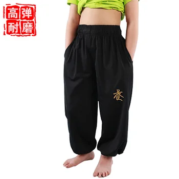 тренировочные брюки для китайского кунг-фу для мальчиков и девочек, детские брюки для боевых искусств тайцзи, свободные детские брюки Вин чунь вин Цунь
