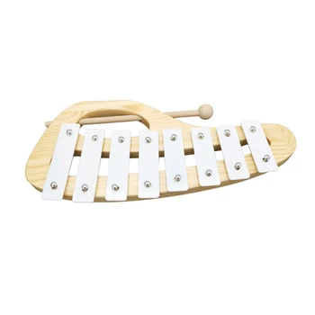 Портативный 8-тональный Ксилофон, ударный инструмент Orff, Ксилофон с 8 алюминиевыми пластинами, Игрушечный инструмент для детей