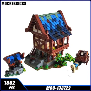 Серия Street View MOC-133722 Средневековый дом № 2, строительный блок, коллекция моделей 
