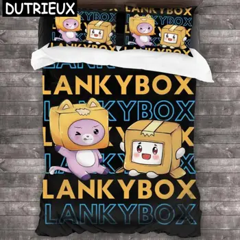Наборы Постельных Принадлежностей Lankybox Foxy Boxy Single Twin Full Queen King Size Покрывало Для Кровати Для Взрослых И Детей Мультфильм Всесезонный Набор Пододеяльников Для Пуховых Одеял