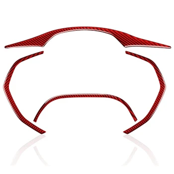 Рамка для спидометра на приборной панели, комплект наклеек, наклейка из углеродного волокна для салона автомобиля Chevrolet Corvette C7 2014-2019, красный