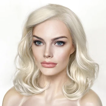 Бесклеевые белые Блондинки, прозрачные синтетические парики на кружеве, детские волосы, натуральная линия роста волос, короткие кружевные парики-бобы, бесплатная доставка