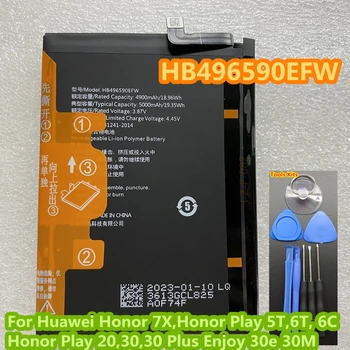Новый высококачественный Аккумулятор HB496590EFW 5000 мАч Для Huawei Honor 7X, Honor Play 5T, 6T, 6C, Honor Play 20,30,30 Plus Enjoy 30e 30M