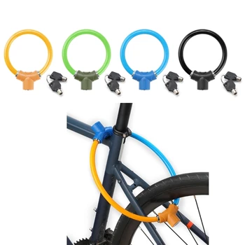 Портативный велосипедный замок с ключами Легкий велосипедный замок в форме колец для шоссейного велосипеда, прочные навесные замки, которые легко носить с собой