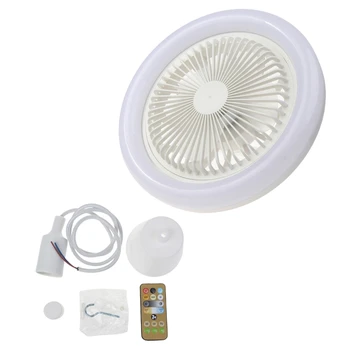 10,2‑дюймовый вентилятор E27 30W 86-265V, светодиодный закрытый потолочный вентилятор, потолочный вентилятор со светодиодной подсветкой для дома, спальни, гостиной