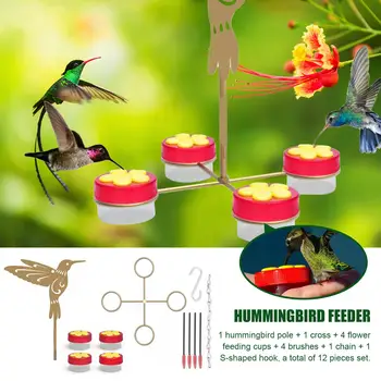 Кормушка для колибри, поилка для птиц на открытом воздухе, съемная конструкция и не выцветающая кормушка
