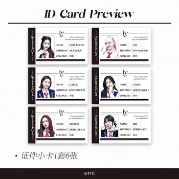 6 шт. /компл. Kpop Idol IVE Высококачественные Карточки Для Документов Star Card Коллекция Украшений Буклетов Cute Yujin Gaeul WonYoung LIZ Leeseo