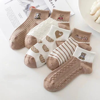 Fanceey, 10 пар Комплектов носков, Женские носки из полиэстера и хлопка с низкой трубкой, Дышащие Повседневные хлопковые короткие носки в японском стиле