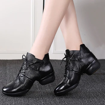 Новые женские танцевальные туфли кожаные танцевальные туфли на мягкой подошве для современных танцев, джаза, танцев four seasons square dance shoes