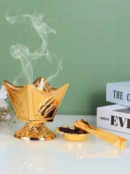 1 комплект минималистичных и персонализированных золотых ближневосточных арабских праздничных железных курильниц для благовоний с металлическими зажимами