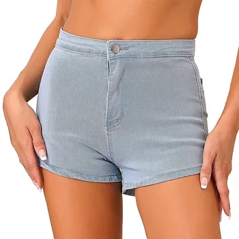 Женские джинсовые шорты, сексуальные обтягивающие джинсовые шорты с высокой талией, повседневные горячие брюки на молнии для путешествий, пляжного музыкального фестиваля, клубной одежды