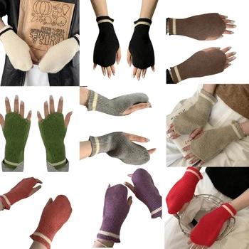 Женские универсальные перчатки, варежки ручной работы, перчатки без пальцев, аксессуары для одежды 449B